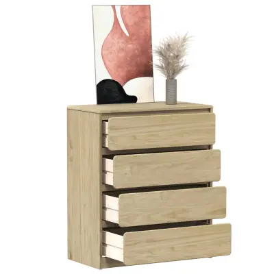The Living Store Predalnik SAUDA hrast 76,5x39x91 cm trdna borovina - Predalnik