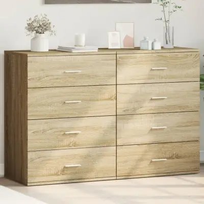 The Living Store Komoda 2 kosa sonoma hrast 60x39x80 cm inženirski les - Komoda