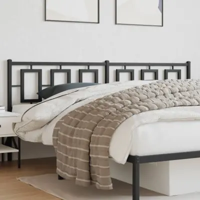 The Living Store Kovinsko posteljno vzglavje črno 193 cm - Vzglavje