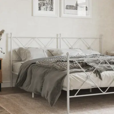 The Living Store Kovinsko vzglavje belo 180 cm - Vzglavje