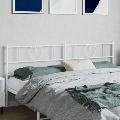 The Living Store Kovinsko vzglavje belo 200 cm - Vzglavje