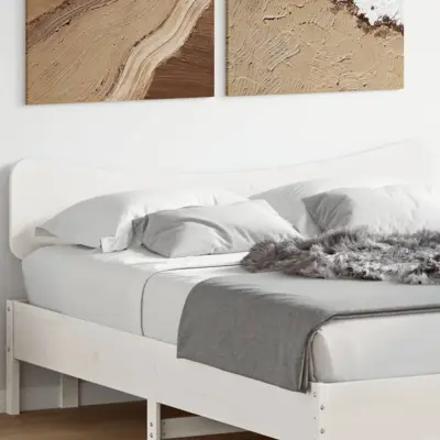 The Living Store Vzglavje belo 140 cm trdna borovina - Vzglavje