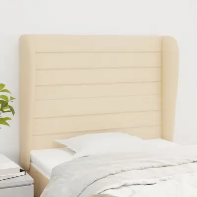 The Living Store Vzglavje z ušesi krem 83x23x118/128 cm blago - Vzglavje