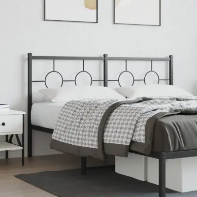 The Living Store Kovinsko posteljno vzglavje črno 150 cm - Vzglavje
