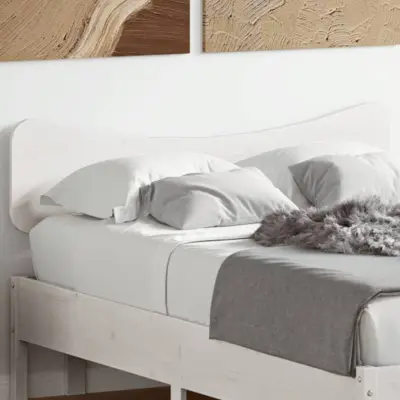The Living Store Vzglavje bela 120 cm trdna borovina - Vzglavje
