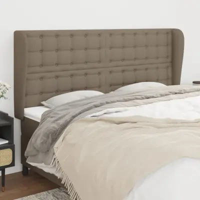 The Living Store Vzglavje z ušesi taupe 203x23x118/128 cm blago - Vzglavje