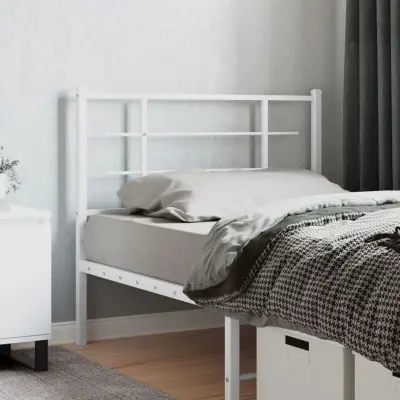 The Living Store Kovinsko vzglavje belo 107 cm - Vzglavje
