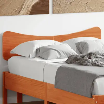 The Living Store Vzglavje voščeno rjava 135 cm trdna borovina - Vzglavje