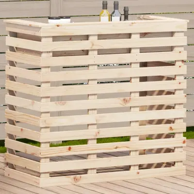 The Living Store Zunanja barska miza 113,5x50x103 cm trdna borovina - Zunanja Barska Miza