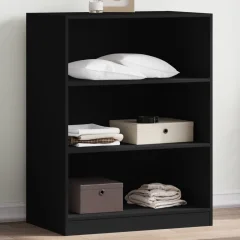 The Living Store Garderobna omara črna 77x48x102 cm iverna plošča - Garderobna Omara