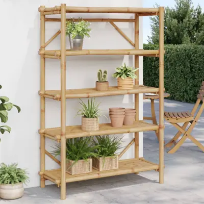 The Living Store Regal s 5 policami 100x40x150 cm bambus - Polica