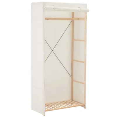 The Living Store Garderobna omara iz blaga bela 79x40x170 cm - Garderobna Omara