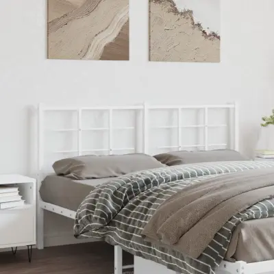 The Living Store Kovinsko vzglavje belo 150 cm - Vzglavje