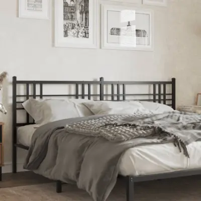 The Living Store Kovinsko posteljno vzglavje črno 193 cm - Vzglavje