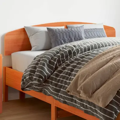 The Living Store Vzglavje voščeno rjava 150 cm trdna borovina - Vzglavje