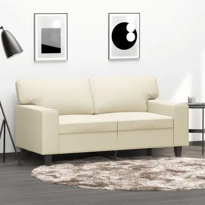 The Living Store Dvosed krem 120 cm umetno usnje - Kavč Dvosed