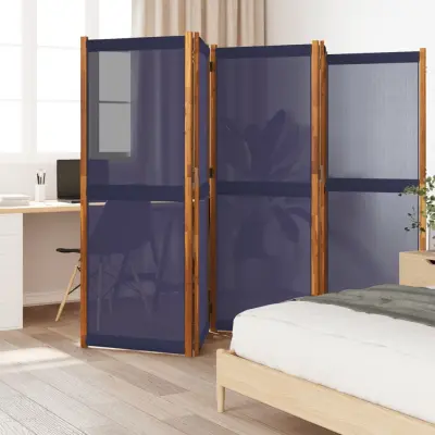 The Living Store Paravan 5-delni temno moder 350x180 cm - Paravan