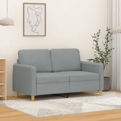 The Living Store Dvosed svetlo siv 120 cm blago - Kavč Dvosed