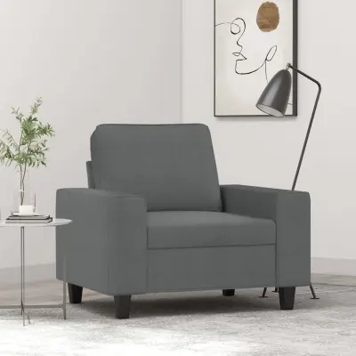 The Living Store Fotelj temno siv 60 cm blago - Fotelj