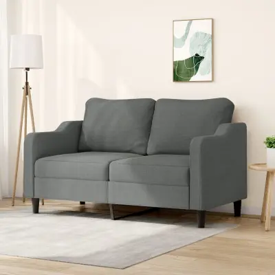 The Living Store Dvosed temno siv 140 cm blago - Kavč Dvosed