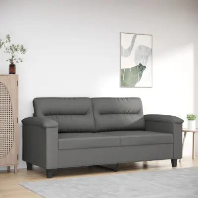 The Living Store Dvosed temno siv 140 cm tkanina iz mikrovlaken - Dvosed