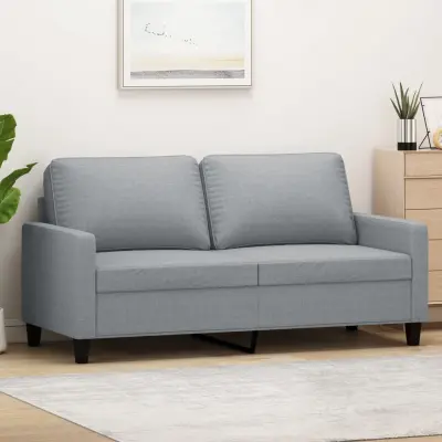 The Living Store Dvosed svetlo siv 140 cm blago - Kavč Dvosed