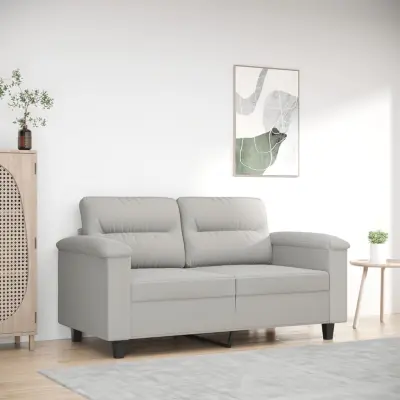 The Living Store Dvosed svetlo siv 120 cm tkanina iz mikrovlaken - Dvosed