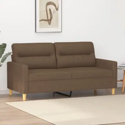 The Living Store Dvosed rjav 140 cm blago - Kavč Dvosed