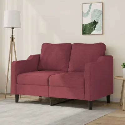 The Living Store Dvosed vinsko rdeč 120 cm blago - Kavč Dvosed