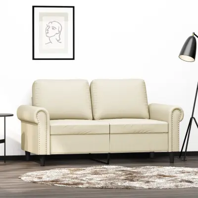 The Living Store Dvosed krem 120 cm umetno usnje - Kavč Dvosed