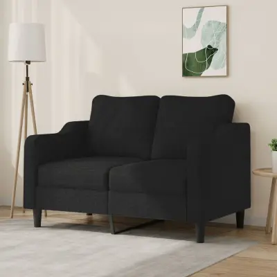 The Living Store Dvosed črn 120 cm blago - Kavč Dvosed
