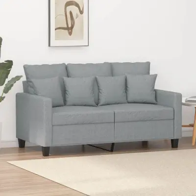 The Living Store Dvosed svetlo siv 120 cm blago - Kavč Dvosed