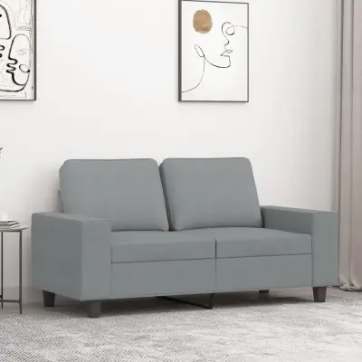 The Living Store Dvosed svetlo siv 120 cm blago - Kavč Dvosed
