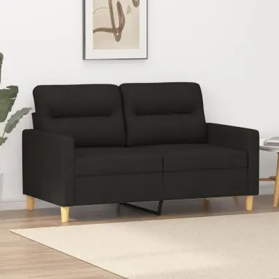 The Living Store Dvosed črn 120 cm blago - Kavč Dvosed