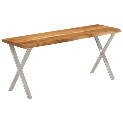 The Living Store Klop z naravnim robom 105 cm trden akacijev les - Klop