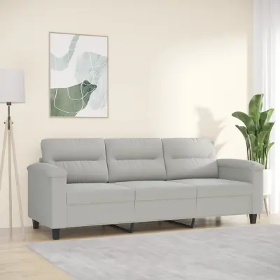 The Living Store Kavč trosed svetlo siv 180 cm tkanina iz mikrovlaken - Trosed