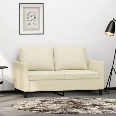 The Living Store Dvosed krem 120 cm umetno usnje - Kavč Dvosed