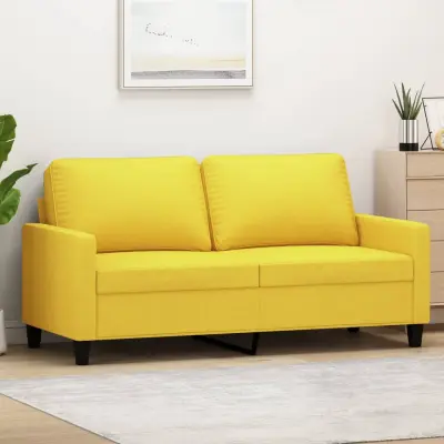 The Living Store Dvosed svetlo rumen 140 cm blago - Kavč Dvosed