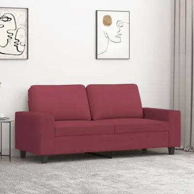 The Living Store Kavč dvosed vinsko rdeč 140 cm blago - Kavč Dvosed