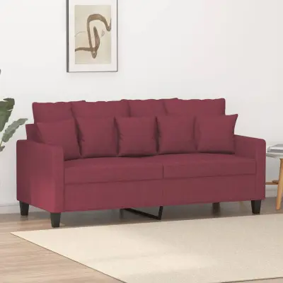 The Living Store Kavč dvosed vinsko rdeč 140 cm blago - Kavč Dvosed