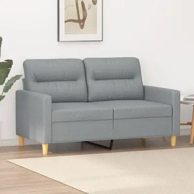 The Living Store Dvosed svetlo siv 120 cm blago - Kavč Dvosed