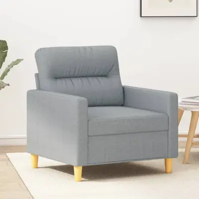 The Living Store Fotelj svetlo siv 60 cm blago - Fotelj