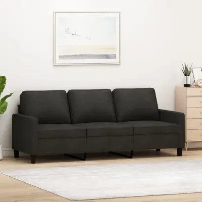 The Living Store Trosed črn 180 cm blago - Kavč Trosed
