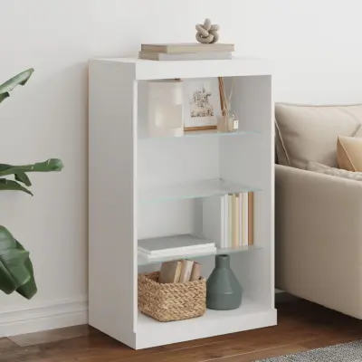 The Living Store Komoda z LED lučkami bela 60,5x37x100 cm - Komoda