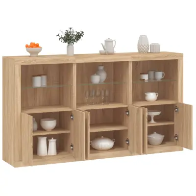 The Living Store Komoda z LED lučkami sonoma hrast 181,5x37x100cm - Komoda