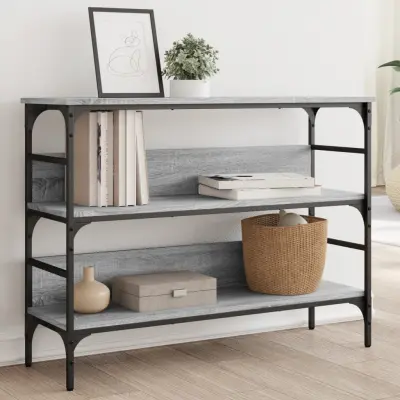 The Living Store Klubska mizica siva sonoma 100x32x75 cm inženirski les - Konzolna Mizica