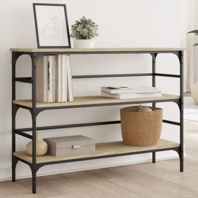 The Living Store Klubska mizica sonoma hrast 100x32x75 cm inženirski les - Konzolna Mizica