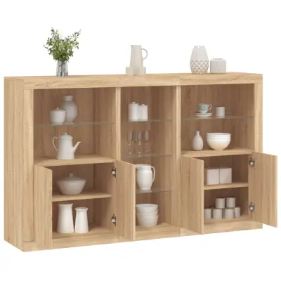 The Living Store Komoda z LED lučkami sonoma hrast 162x37x100 cm - Komoda