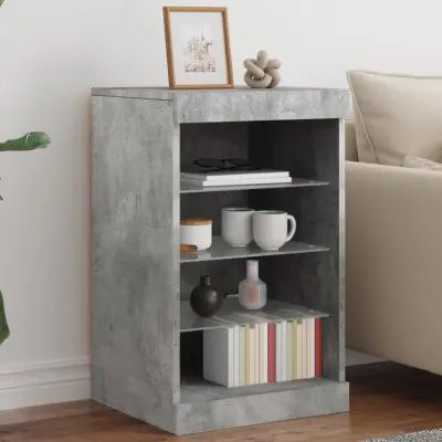 The Living Store Komoda z LED lučkami betonsko siva 41x37x67 cm - Komoda