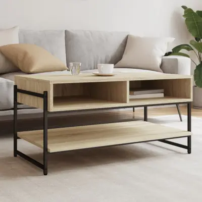 The Living Store Klubska mizica sonoma hrast 90x50x45 cm inženirski les - Klubska Mizica